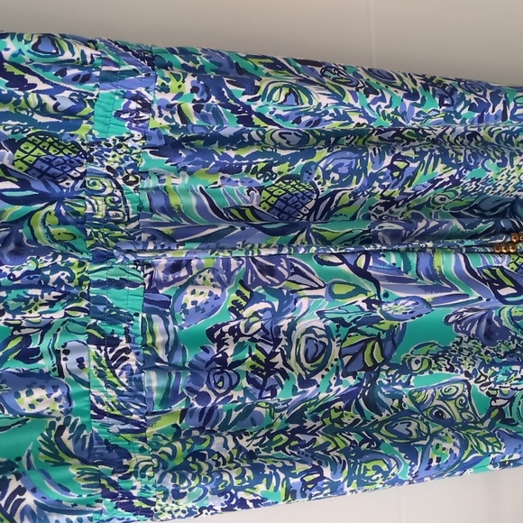 Lily Pulitzer Paulina Bennett Blue Stretchy Beachy Women's Jumpsuit Sz M - Picture 4 of 11